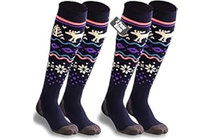 TONIFAY Skisocken Herren Damen Kinder Kniestrümpfe skistrümpfe 2 Paar Merino wolle Sportsocken Warme Wintersocken Für Mädchen Jungen Skifahren Snowboard Atmungsaktive Elastische Manschette