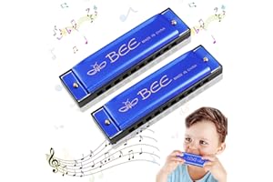 KOIROI 2 Stück Mundharmonika, Mundharmonika für Kinder, 10-Loch diatonische Harmonika, Mundharmonika C-Dur Major Blues Harmonika, Kinder Mundharmonika Spielzeug, für Anfänger (Blau)