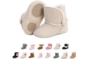 EDOTON Stivaletti Invernali con Bottoni Design per Bambini Fondo Morbido Antiscivolo Stivali da Neve Bambino Cotone Piatto Pelliccia Scarpe Calde