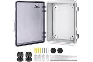 CHENGPI Scatola Elettrica da Esterno,Armadio Elettrico Da Esterno,IP66 Scatola Derivazione Stagna Da Parete, Alloggiamento in Plastica ABS, Quadro Elettrico Esterno 250×350×150MM