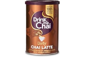 Drink Me Chai - Chai Latte Sucio de 200 g | Solo Añade Agua. Té Chai Latte Sucio en Polvo | Hecho con Café Arábica 100% Colombiano y Nuestra Receta Secreta de Té de Chai Latte (Paquete de 1)