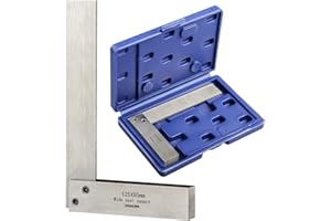 TOOLCOOL Machinist Square Engineers Square Try Square 90 Degree Right Angle Ruler Precision Ground Hardened Steel 125x80mm (5x3.2 inch)