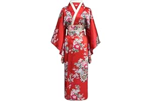 BON AMIXYL Buen amixyl kimono japonés mujer Tradicional joven dama Yukata con traje traje de traje de cosplay bata de satén