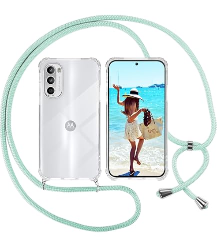 YAMCCCSE Custodia con Collana per Motorola Moto G85 5G, Cover Trasparente con Cordino, Case con Laccio Tracolla [Antiurto] [AntiGraffio] [Antiscivolo] TPU Cover con Collana - Nero