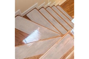 YOPEUC Antypoślizgowe stopnie schodowe 15 x 60 cm, samoprzylepne przezroczyste maty na schody, antypoślizgowe paski do schodów wewnętrznych i zewnętrznych, antypoślizgowe stopnie schodów