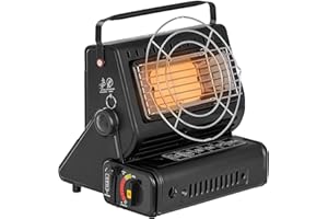 Gas Bullet ® Campingheizung & Campingkocher 2in1 | für Bajonett Ventil Kartuschen | Perfekt für Camping, Outdoor & Wohnwagen. Wärme & Kochen für unterwegs (Gasheizung + 4 Kartusche)