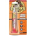 Gorilla Contact Adhesive Clear, 20ml - Crystal Clear All-Purpose Glue | 100% Waterproof & Paintable | No-Run Formula, Repositionable & Permanent Bond