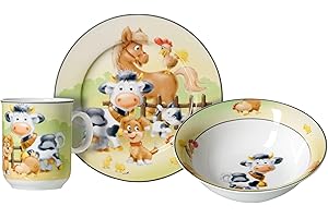 RITZENHOFF & BREKER Zestaw naczyń dla dzieci, zwierzęta gospodarskie, 3-częściowy