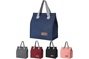 HEXINYIGJLY Bolsa de Almuerzo Aislada, Bolsa Térmica Porta Alimentos, Bolsa de Comida para Trabajo, Bolsa de Picnic de Enfriamiento Aislante, para Escuela Trabajo de Oficina, Senderismo, Picnics, Playa-Cian