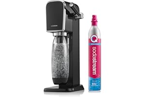 SodaStream - Art Sparkling Water Maker, Retro Design, Quick Connect CO2 system, Includes 60L Gas Cylinder, BPA-Free 1L Bottle, Black
