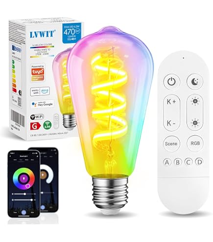2 Ampoules Connectées WiFi Aigostar – RGB + Blanc, 15W, Compatibles Alexa/Google Home - 2