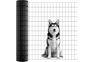 ARIFARO 0.9m x 15.2m Wire Mesh Fencing (5cm x 7.5cm Holes) Multipurpose 2mm Roll PVC Coating Hot-Dipped Galvanised Welded Garden Fence, Metal Wire Mesh for Dog, Chicken, Deer, Rabbit and Other Animals