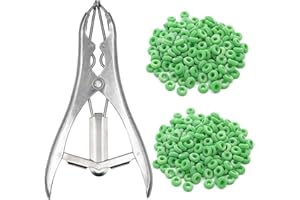MOGOULUA Pince de Castration Animale avec 200 Anneaux en Caoutchouc Pince D'Expansion pour Ballon Pliers en Acier Inoxydable