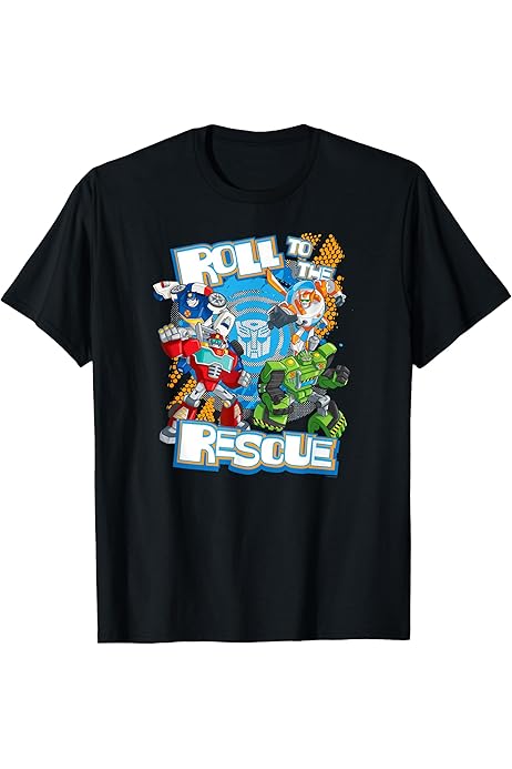 TRANSFORMERS Rescue Bots Roll To The Rescue T-Shirt : Amazon.co.uk: Fashion