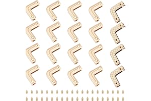 WADORN 20pcs Protection D'Angle de Sac à Main en Métal, Portefeuille Décoratif Bord Couverture Livre Coin Bord Sécurité Garde Sac à Visser Clip D'Angle Pare-Chocs Clip D'Extrémité en Cuir