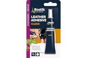 Bostik Leather Repair Glue, Extra Strong, Quick Drying, Flexible Bond, Water Resistant, Colour: Clear, 20ml tube