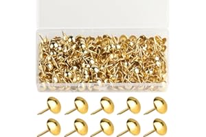 VARHHUXHA 320 Punaises de Tapisserie, épingles de Clous d'ameublement, Punaises de Meubles Décoratifs Antiques, Goujons de Panneau de Poussée pour Chaises, Image, Tapis, Dessin - 11x17 MM (Or)