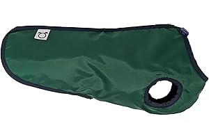 Doggie Coats Waterproof Fleece Lined Dog Raincoat, Dachshund Step In Design (Green, 16 inch)