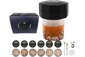 BUITHAFU Traje de Ahumado de Whisky Eléctrico Portátil con 6 sabores, virutas de Madera, Elegante para Hombre, Bebidas, ahumador, infusión, cumpleaños, día del Padre, Marido, Padre