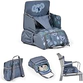 MS BabyWorld Booster Bag | 2-in-1 Portable Travel Riser with 5 Point Harness | Convertible Backpack into Shoulder Bag | Exter