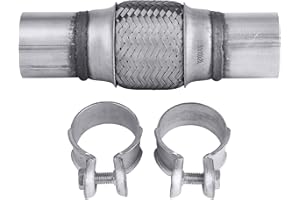 PANTSLINE 1 Set Flexible Exhaust Pipe 50.7 x 100/208 mm, Exhaust Bellow Stainless Steel Braided Joint Clamp-on Flexi Tube Joint Stainless Steel Flexible Tube Repair