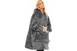 Lushforest Blanket Sweatshirt,Oversized Hoodie Wearable Blanket,Soft Warm Comfortable Giant Front Pocket for Men Women Teens Friends