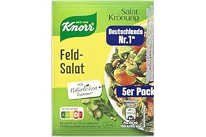 GENERICO Feld-salat Salat-krönung - Miscela per condimento per insalata tedesca con valeriana, 5 buste - Insalata pronta in un attimo - Compatibile con Knorr 45g