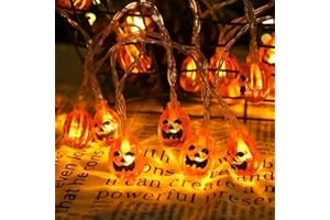 PAWARSO Luci Halloween, Zucca Halloween, 3M 20 LED IP65 Impermeabile，Decorazioni Halloween Casa, Addobbi Halloween Casa per Natale Matrimonio Festa Giardino Autunno Ringraziamento