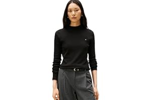 Tommy Hilfiger Damen Slim Cody Mock-nk Ls Ww0ww47307 L/S T-Shirt
