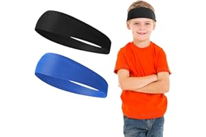 WLLHYF Sportowe, miękkie i przeciwpotowe opaski na czoło dla dzieci, opaska odprowadzająca wilgoć, elastyczna