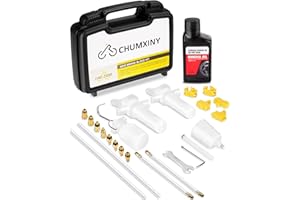 CHUMXINY Kit Spurgo Freni per SHIMANO, TEKTRO, MAGURA Freni a Disco Idraulici Di Serie. kit Spurgo Freni MTB Disco Include Connettori in Ottone, 150ML Di Olio Minerale.