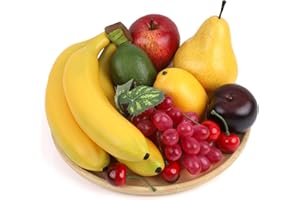 Gresorth Artificial de Apple Brin plátano UVA Limón Melocotón Decorativo Decoración de la Fruta de la falsificación