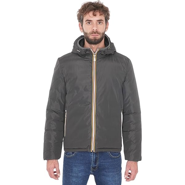 Giubbotto Double Face Grigio Scuro con Cappuccio - Caporiccio