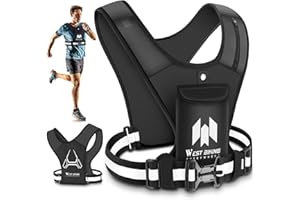 West Biking Running Vest Phone Holder | Fold-out Phone Pouch | Breathable Hi Vis Reflective Running Vest with Buckle, 2 Shoulder Pockets for Keys/Gels, Men Women Running Accessories (Magnetic Buckle)