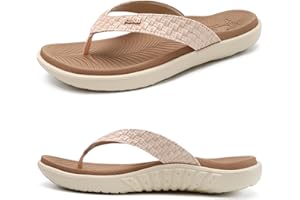 KuaiLu Womens Flip Flops Ladies Yoga Mat Comfortable Walking Thong Sandals with Plantar Fasciitis Arch Support Slip On Indoor Outdoor for Summer