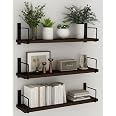 FireBees Wooden Wall Shelf for Books | Wall Mounted Bookshelf for Living Room & Bedroom | Floating Wall Bookshelf | Book Shel