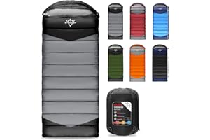 ETGLCOZY Sleeping Bags for Adults Kids, Ultralight Compact w/Compression Sack for Warm & Cold Weather Camping Essentials for Backpacking Hiking Travel Indoor - Unisex Boy Girl Man Woman