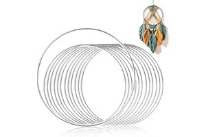 Favson 12 Stück 10cm Traumfänger Metallringe, Ringe Metall Kranz Rahmen Silber Metallring, aufhängen für die Herstellung von Hochzeitskranzdekor und Wandbehang