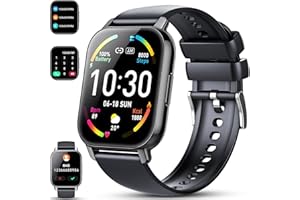 HOXE Reloj Inteligente Hombre Mujer, 1.85" Smartwatch con Llamadas Bluetooth, 112 Modos Deportivos, Smart Watch Pulsómetro/Monitor Sueño/Podómetro, Impermeable IP68 Pulsera Actividad para Android iOS,