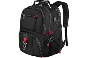 ‎MATEIN MATEIN Groß Laptop Rucksack Herren 50L, 17,3 Zoll Arbeit Wasserdicht Backpack Laptoptasche Reisen Rucksack, Schulrucksack Teenager Jungen Anti Diebstahl Business Schwarz