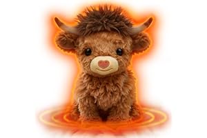 ‎MEWAII Highland Cow Wärmekissen, mikrowellengeeignet, geruchlos, 50 Minuten, dauerhafte Wärme, perfekte Passform, beheizbare Stofftiere, Plüsch für Periodenkrämpfe, Geschenke für Mädchen und Frauen