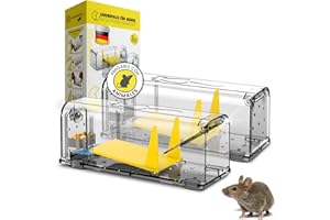 HEIMWERT HEINWERT Trampa Para Ratones en Vivo con Depósito de Agua + Caja de Cebo para Ratones + Ventilación. Ratoneras para Ratones con Salida de Liberación Rápida sin Contacto. 2 Juegos de Cepos para Ratones