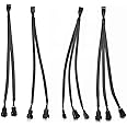 Litorange 4 Pack 4 Pin PWM Fan Splitter Cable , 2 Pieces 1 to 2 Converter + 2 Pieces 1 to 3 Converter for Computer PC Fan Power Cable