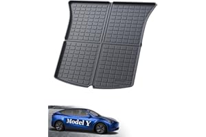 ASZSK Tapis de Coffre pour Tesla Model Y, Protection de Coffre pour Model Y (5 Places) 2021 2022 2023 2024, Tapis de Coffre en matériau TPE, antidérapant et imperméable pour Model Y (Noir)