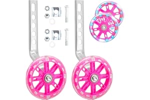NONMON Ruote di Supporto per Bicicletta da Bambino,1 Paio Stabilizzatori Ruote Supplementari Laterali Bici,Rotelle Ausiliarie Universali per 12 14 16 18 20 Pollici Bicicletta,per Principianti