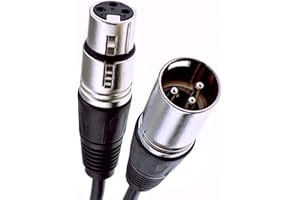 kenable XLR 3 pin Microphone Lead Male to Female Audio Cable Black 0.5m 50cm [0.5 metres]