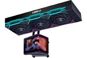 LIAN LI HydroShift II OLED Curved 360TL Liquid CPU Cooler with 6.67" 2K 60Hz Curved OLED Display with UNIFAN TL Flex Fans - Black