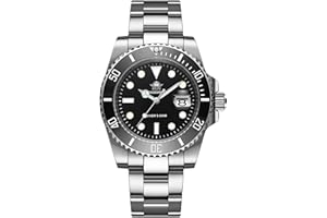 ADDIESDIVE Montre Quartz Lumineuse pour Hommes, 20 Bar résistant à l’Eau, Montre de plongée en Acier Inoxydable