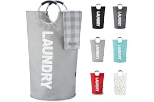 Caroeas 90L Large Laundry Basket (7 Colors), Waterproof Laundry Hamper, Laundry Bag with Padded Handles, Washing Bag Stands Up Well, Collapsible Laundry Basket Easy Storage