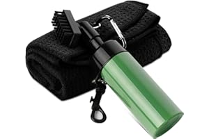 Donlala Golf Club Cleaner Brush & Golf Towel Kit - Golf Groove Sharpener Brush with Water Spray Bottle Golf Groove Cleaning Wet Scrub Brush with Clip Portable Golf Accessories Golf Gift For Men